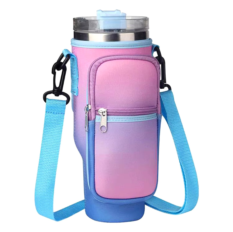 Water Bottle Carrier Bag for 40Oz Tumbler with Handle and Pockets