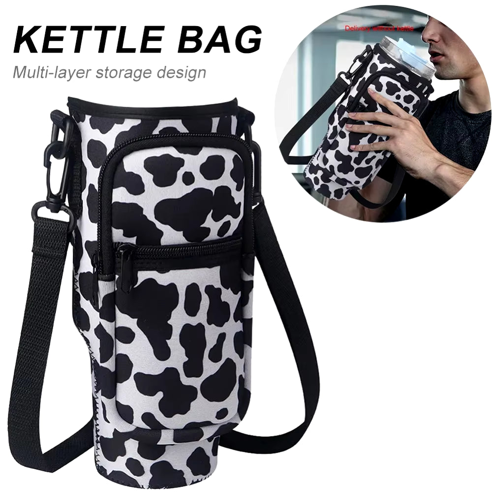 Water Bottle Carrier Bag for 40Oz Tumbler with Handle and Pockets