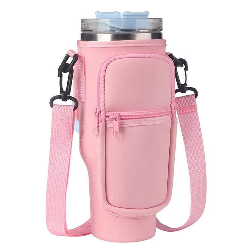 Water Bottle Carrier Bag for 40Oz Tumbler with Handle and Pockets