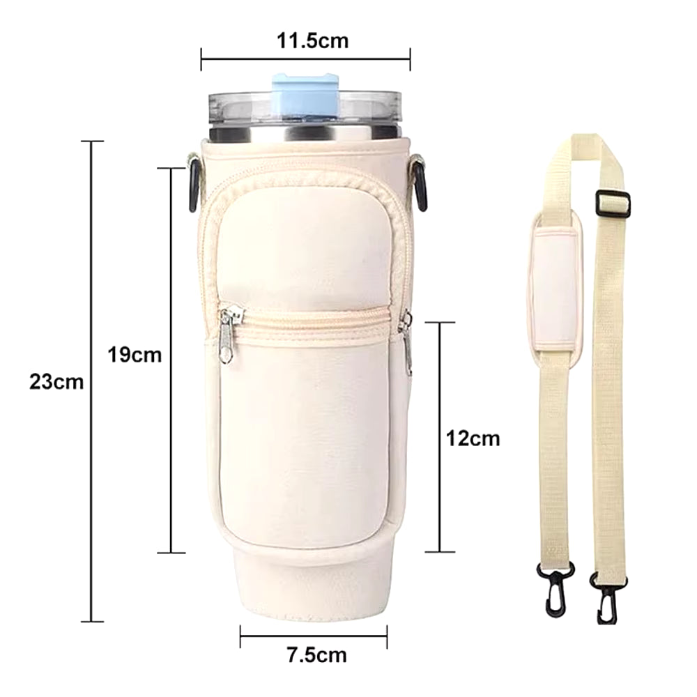 Water Bottle Carrier Bag for 40Oz Tumbler with Handle and Pockets